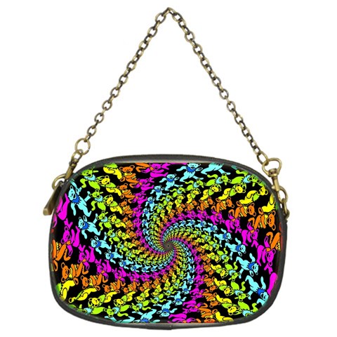 3d Grateful Dead 90 s Neon Dancing Bears Chain Purse (One Side) from ArtsNow.com Front