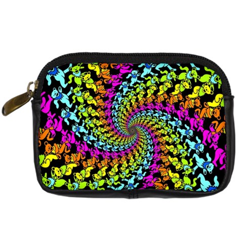 3d Grateful Dead 90 s Neon Dancing Bears Digital Camera Leather Case from ArtsNow.com Front