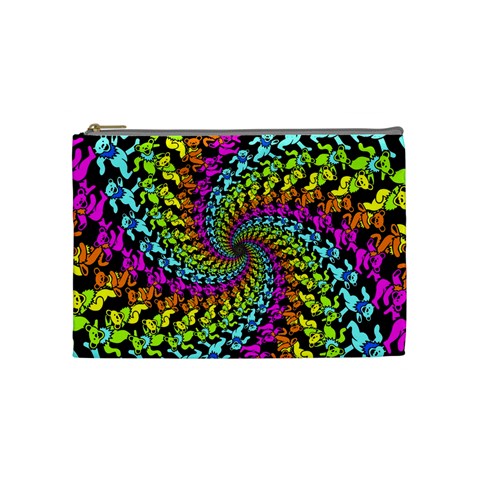 3d Grateful Dead 90 s Neon Dancing Bears Cosmetic Bag (Medium) from ArtsNow.com Front