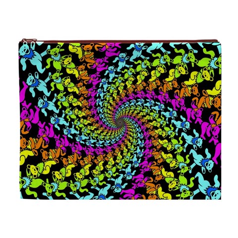 3d Grateful Dead 90 s Neon Dancing Bears Cosmetic Bag (XL) from ArtsNow.com Front