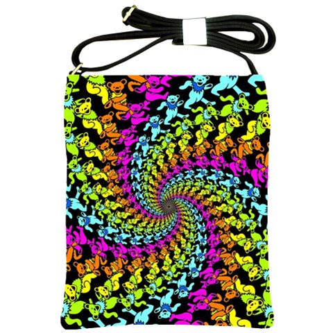 3d Grateful Dead 90 s Neon Dancing Bears Shoulder Sling Bag from ArtsNow.com Front