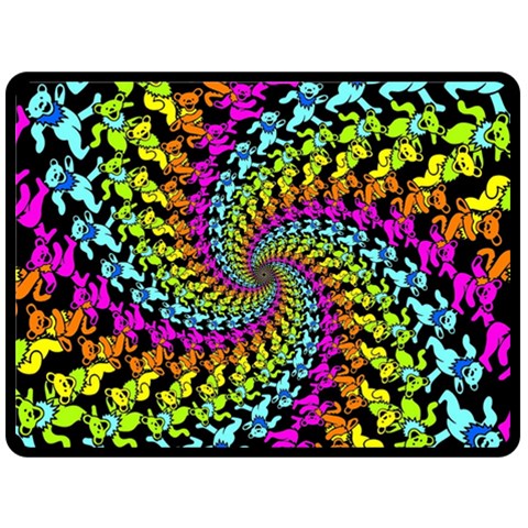 3d Grateful Dead 90 s Neon Dancing Bears Fleece Blanket (Large) from ArtsNow.com 80 x60  Blanket Front