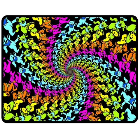 3d Grateful Dead 90 s Neon Dancing Bears Fleece Blanket (Medium) from ArtsNow.com 60 x50  Blanket Front