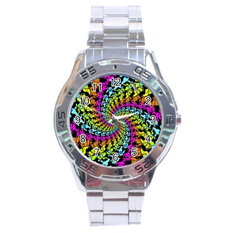 3d Grateful Dead 90 s Neon Dancing Bears Stainless Steel Analogue Watch from ArtsNow.com Front