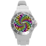 3d Grateful Dead 90 s Neon Dancing Bears Round Plastic Sport Watch (L)