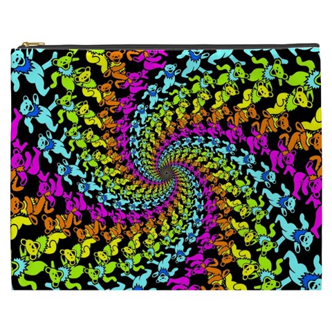 3d Grateful Dead 90 s Neon Dancing Bears Cosmetic Bag (XXXL) from ArtsNow.com Front