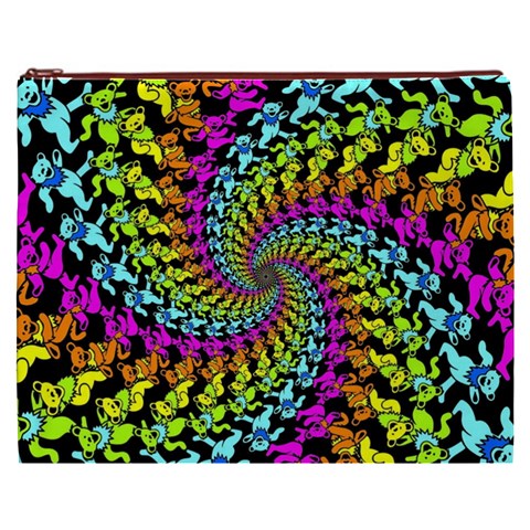 3d Grateful Dead 90 s Neon Dancing Bears Cosmetic Bag (XXXL) from ArtsNow.com Front