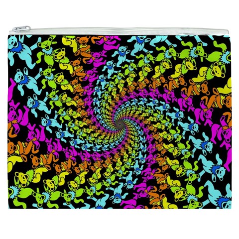 3d Grateful Dead 90 s Neon Dancing Bears Cosmetic Bag (XXXL) from ArtsNow.com Front