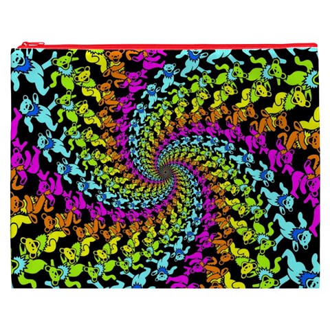 3d Grateful Dead 90 s Neon Dancing Bears Cosmetic Bag (XXXL) from ArtsNow.com Front