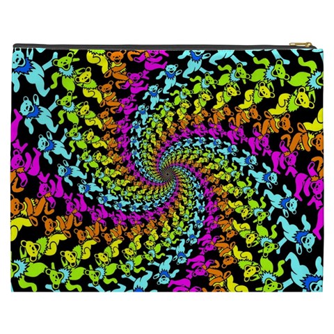 3d Grateful Dead 90 s Neon Dancing Bears Cosmetic Bag (XXXL) from ArtsNow.com Back