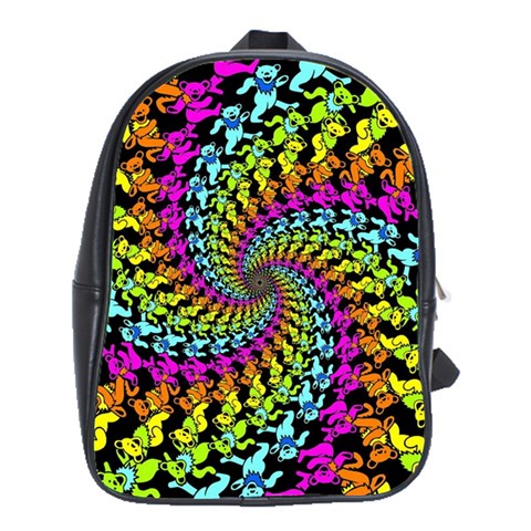 3d Grateful Dead 90 s Neon Dancing Bears School Bag (XL) from ArtsNow.com Front