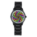 3d Grateful Dead 90 s Neon Dancing Bears Stainless Steel Round Watch