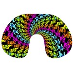 3d Grateful Dead 90 s Neon Dancing Bears Travel Neck Pillow