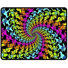 3d Grateful Dead 90 s Neon Dancing Bears Two Sides Fleece Blanket (Medium) from ArtsNow.com 58.8 x47.4  Blanket Front