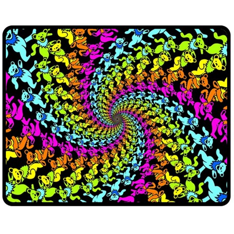 3d Grateful Dead 90 s Neon Dancing Bears Two Sides Fleece Blanket (Medium) from ArtsNow.com 58.8 x47.4  Blanket Back