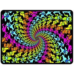 3d Grateful Dead 90 s Neon Dancing Bears Two Sides Fleece Blanket (Large) from ArtsNow.com 80 x60  Blanket Front