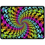 3d Grateful Dead 90 s Neon Dancing Bears Two Sides Fleece Blanket (Large)