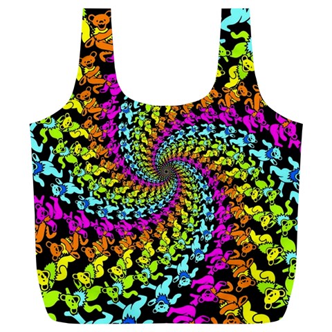 3d Grateful Dead 90 s Neon Dancing Bears Full Print Recycle Bag (XL) from ArtsNow.com Front