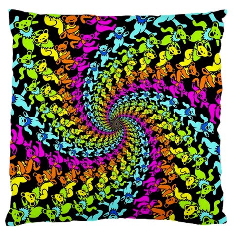 3d Grateful Dead 90 s Neon Dancing Bears Large Premium Plush Fleece Cushion Case (One Side) from ArtsNow.com Front