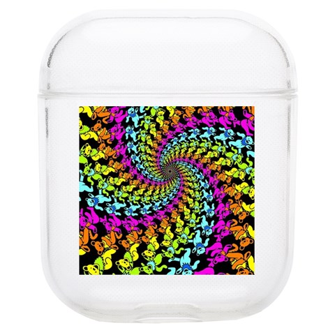 3d Grateful Dead 90 s Neon Dancing Bears Soft TPU AirPods 1/2 Case from ArtsNow.com Front