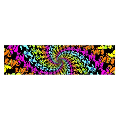 3d Grateful Dead 90 s Neon Dancing Bears Oblong Satin Scarf (16  x 60 ) from ArtsNow.com Front