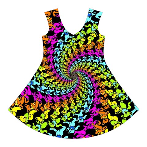 3d Grateful Dead 90 s Neon Dancing Bears Short Sleeve V Front