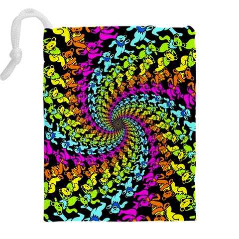 3d Grateful Dead 90 s Neon Dancing Bears Drawstring Pouch (4XL) from ArtsNow.com Back