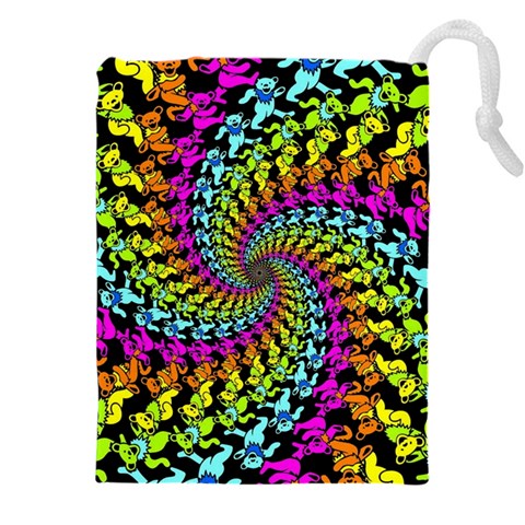 3d Grateful Dead 90 s Neon Dancing Bears Drawstring Pouch (5XL) from ArtsNow.com Front