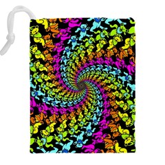 3d Grateful Dead 90 s Neon Dancing Bears Drawstring Pouch (5XL) from ArtsNow.com Back