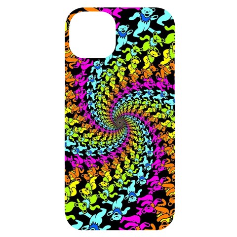 3d Grateful Dead 90 s Neon Dancing Bears iPhone 14 Plus Black UV Print Case from ArtsNow.com Front