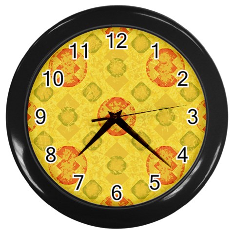 Art Pattern Design Background Wall Clock (Black) from ArtsNow.com Front