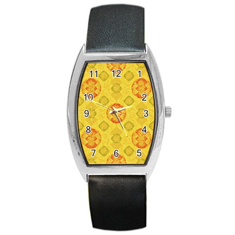 Art Pattern Design Background Barrel Style Metal Watch from ArtsNow.com Front