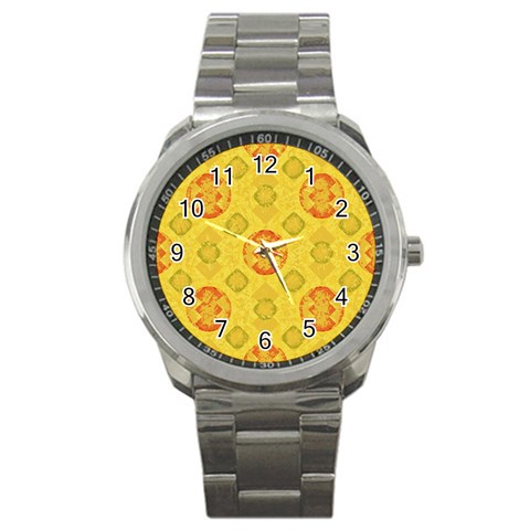 Art Pattern Design Background Sport Metal Watch from ArtsNow.com Front