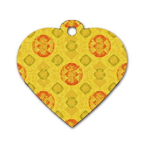 Art Pattern Design Background Dog Tag Heart (One Side) from ArtsNow.com Front