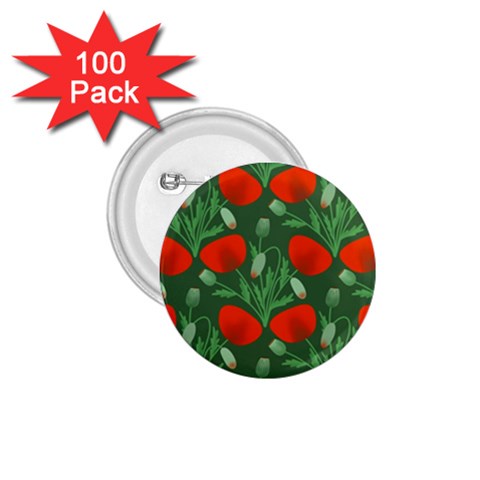 Poppy Fierce Wolf Poppies Bud 1.75  Buttons (100 pack)  from ArtsNow.com Front