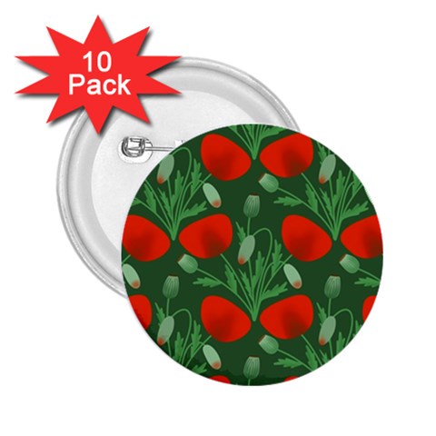 Poppy Fierce Wolf Poppies Bud 2.25  Buttons (10 pack)  from ArtsNow.com Front