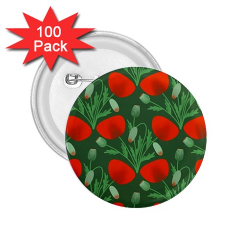 Poppy Fierce Wolf Poppies Bud 2.25  Buttons (100 pack)  from ArtsNow.com Front