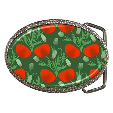 Poppy Fierce Wolf Poppies Bud Belt Buckles from ArtsNow.com Front