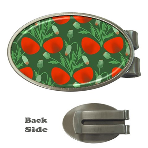 Poppy Fierce Wolf Poppies Bud Money Clips (Oval)  from ArtsNow.com Front