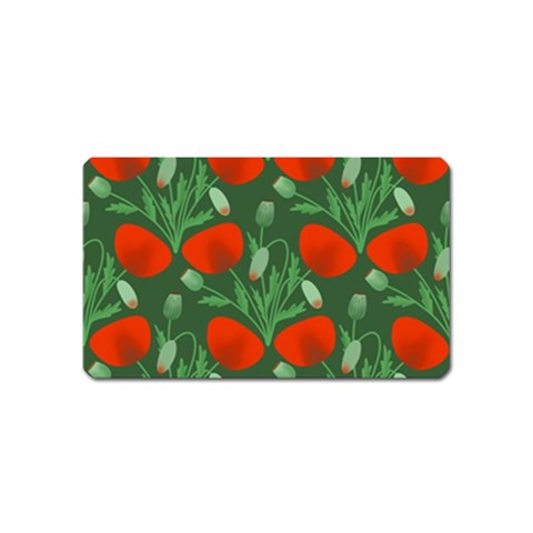 Poppy Fierce Wolf Poppies Bud Magnet (Name Card) from ArtsNow.com Front