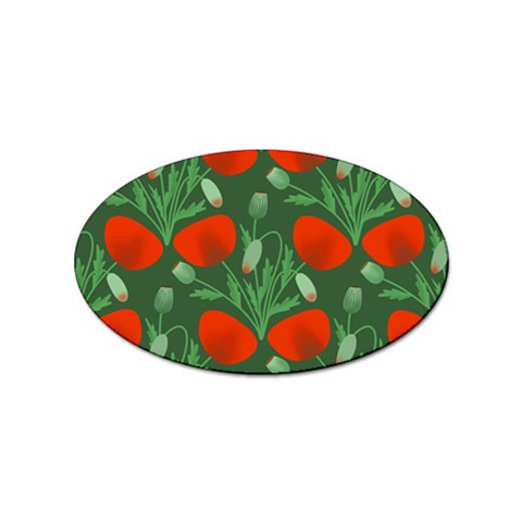 Poppy Fierce Wolf Poppies Bud Sticker Oval (10 pack) from ArtsNow.com Front