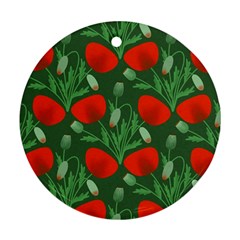 Poppy Fierce Wolf Poppies Bud Round Ornament (Two Sides) from ArtsNow.com Back