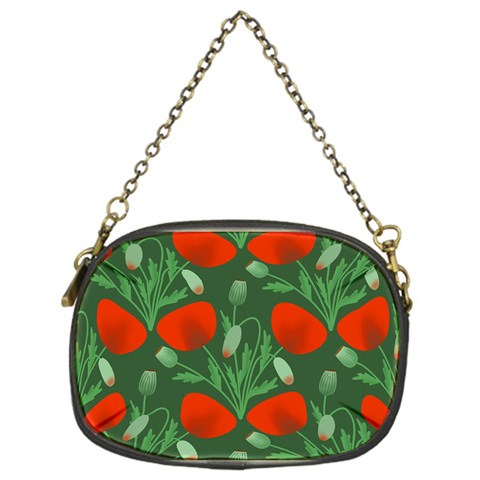 Poppy Fierce Wolf Poppies Bud Chain Purse (One Side) from ArtsNow.com Front