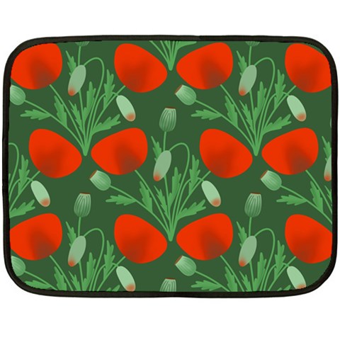 Poppy Fierce Wolf Poppies Bud Two Sides Fleece Blanket (Mini) from ArtsNow.com 35 x27  Blanket Front