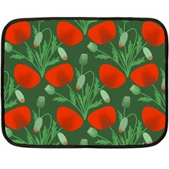 Poppy Fierce Wolf Poppies Bud Two Sides Fleece Blanket (Mini) from ArtsNow.com 35 x27  Blanket Back