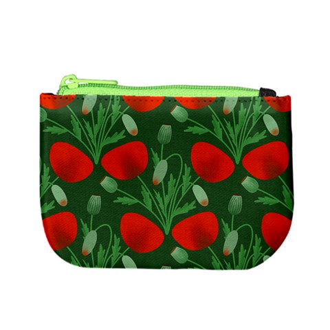 Poppy Fierce Wolf Poppies Bud Mini Coin Purse from ArtsNow.com Front