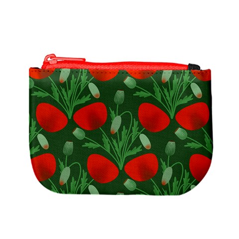 Poppy Fierce Wolf Poppies Bud Mini Coin Purse from ArtsNow.com Front