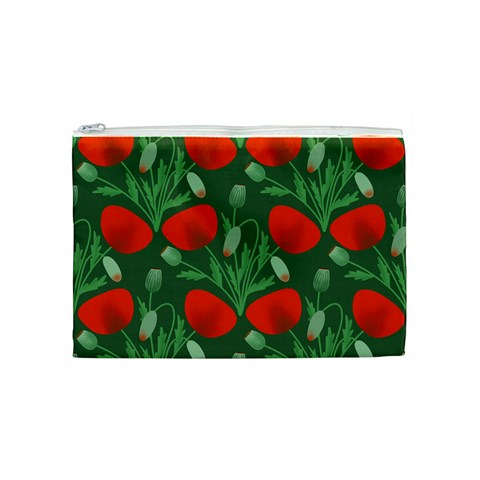 Poppy Fierce Wolf Poppies Bud Cosmetic Bag (Medium) from ArtsNow.com Front