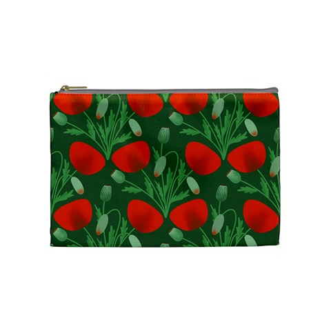 Poppy Fierce Wolf Poppies Bud Cosmetic Bag (Medium) from ArtsNow.com Front