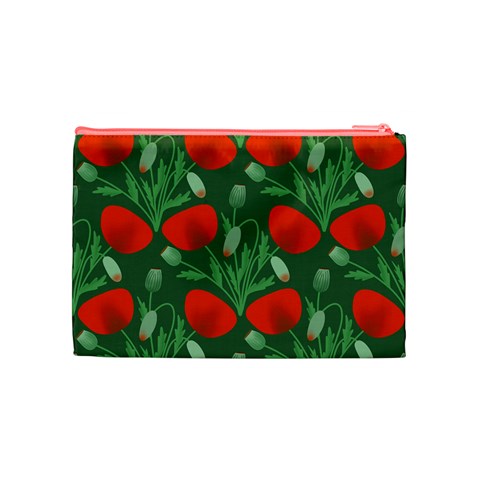 Poppy Fierce Wolf Poppies Bud Cosmetic Bag (Medium) from ArtsNow.com Back